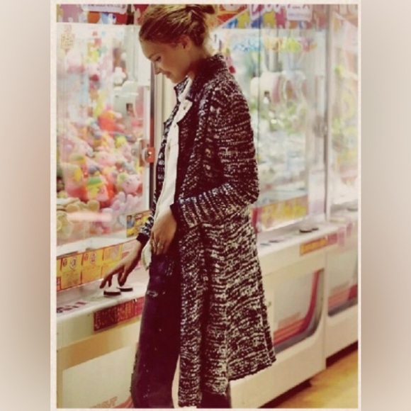 FREE PEOPLE Last Dance Duster/Cardigan Black/White Size: L - Picture 5 of 12